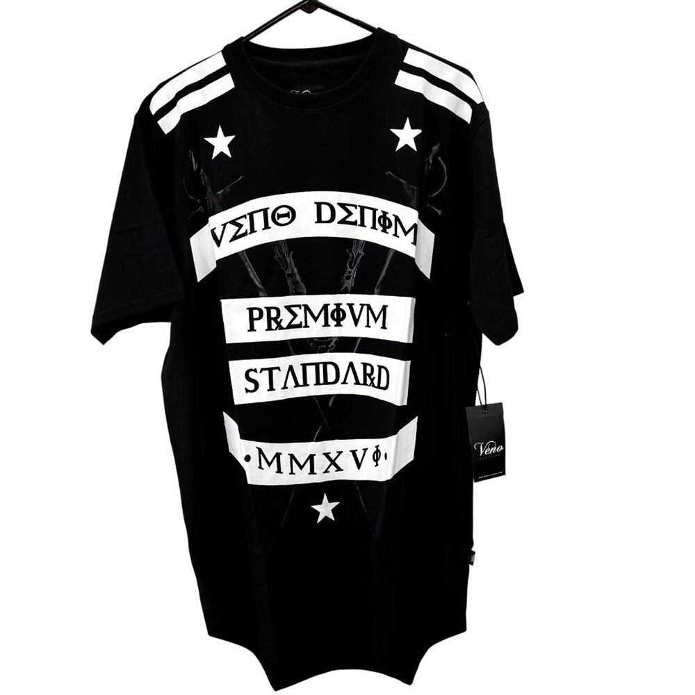 Veno Clothing Graphic T Shirt XXL 2XL Men Crewneck Black NWT